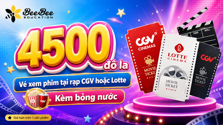 Sản phẩm Vé xem phim rạp CGV hoặc Lotte (Kèm bỏng nước)