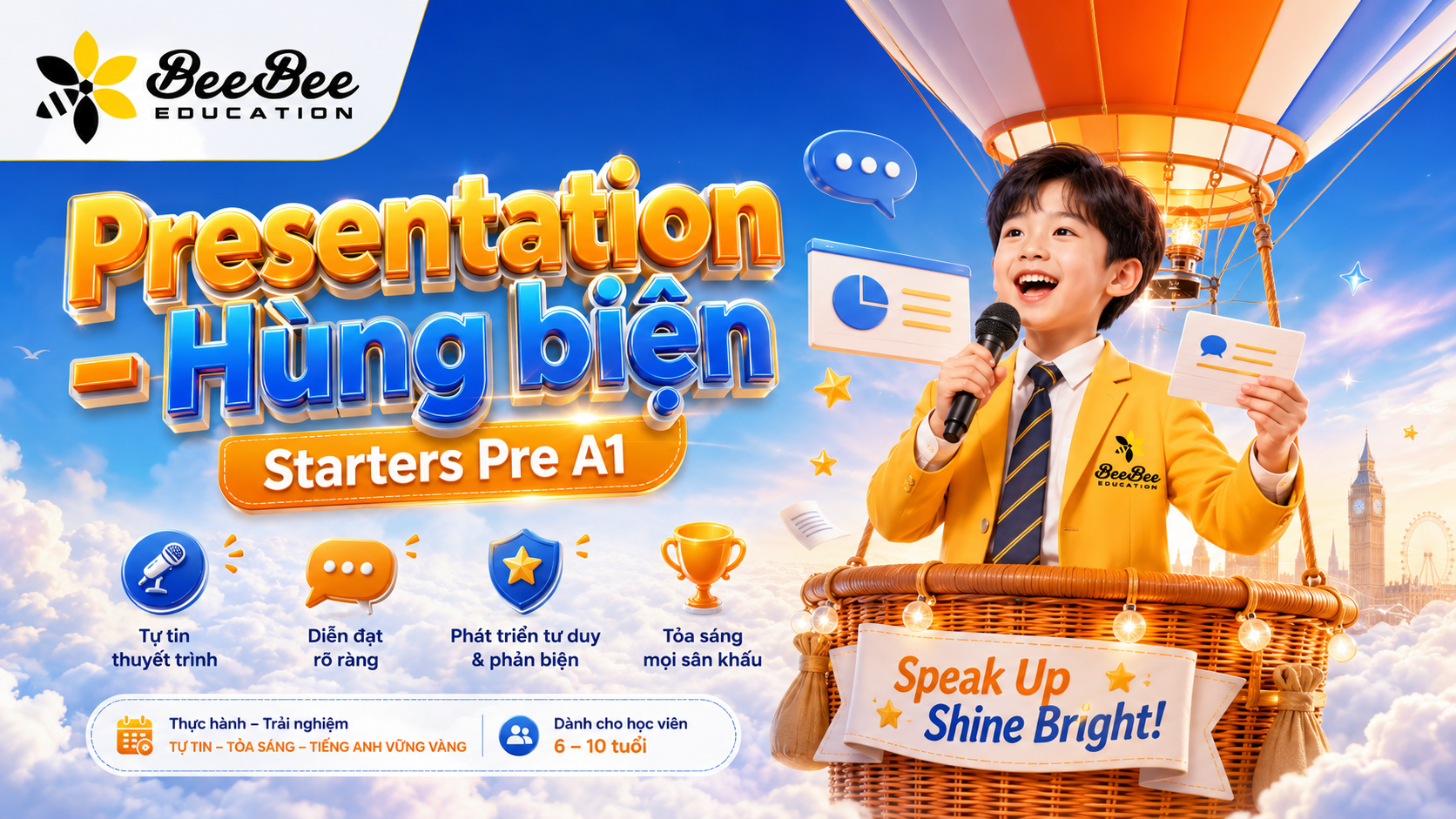 Khóa học Presentation Hùng Biện - Starters Pre A1